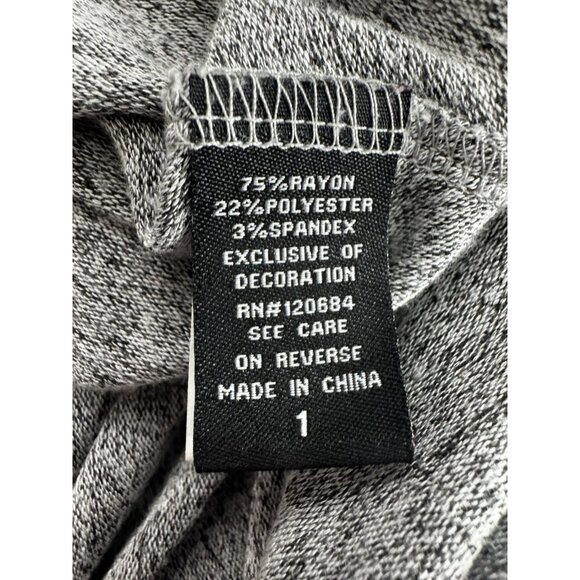 Torrid 1X 14 16 Faux Wrap Asymmetric Gray Midi Dress 3/4 Sleeve Minimalist Chic - Picture 4 of 8